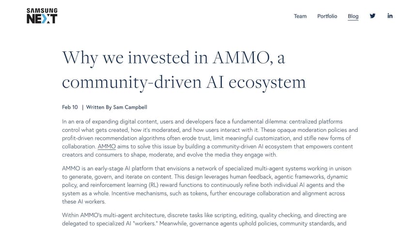 Why we invested in AMMO, a community-driven AI ecosystem
